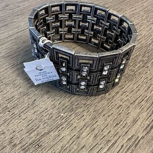 NWT Lia Sophia Rhinestone stretch bracelet in silver - Never Used